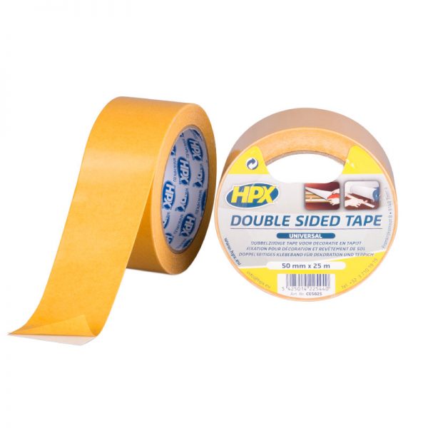 CE5025 - Double sided universal tape - yellow - 50mm x 25m - 5425014225440