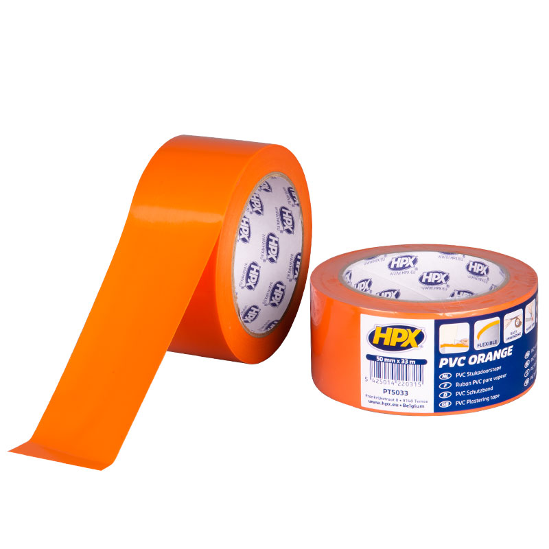 Ruban adhésif PVC orange 50mm x 33m masq
