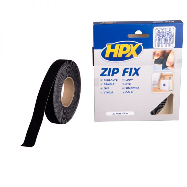 Z2005L - Zip fix fastener - loop - black - 20mm x 5m - 5425014220957